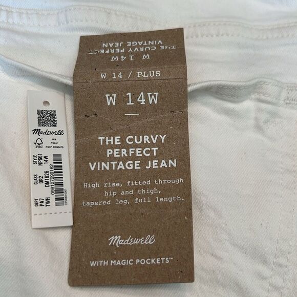 NWOT Madewell The Curvy Perfect Vintage Jean 14 W - Picture 11 of 11